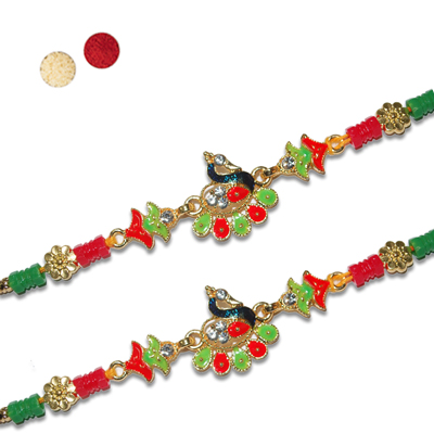 "Zardosi Rakhi - ZR-5040 A-022 (2 RAKHIS) - Click here to View more details about this Product